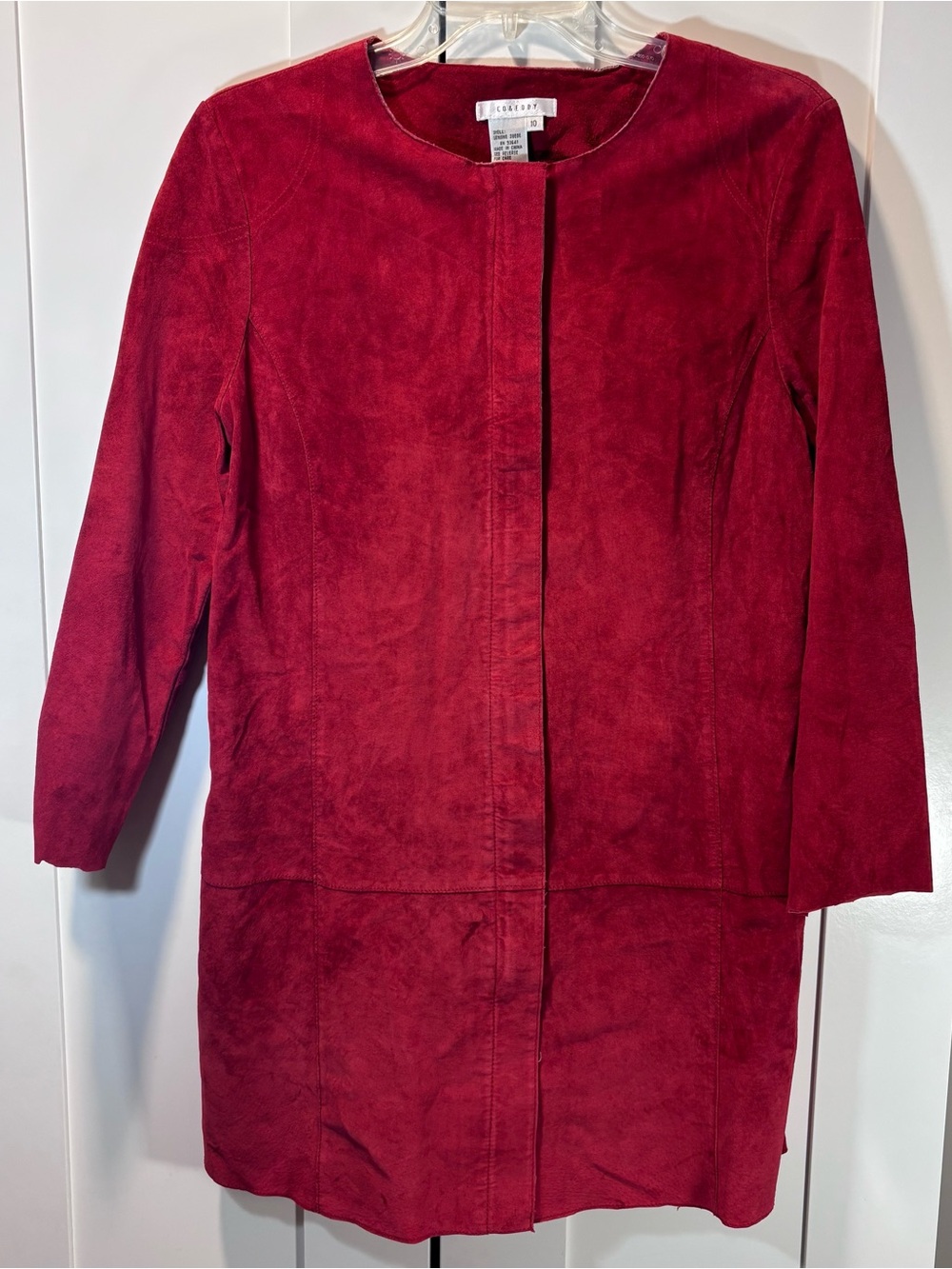Vintage Genuine Suede Leather Co & Eddy Red Jacket Womens 10 Vtg 90s Y2K